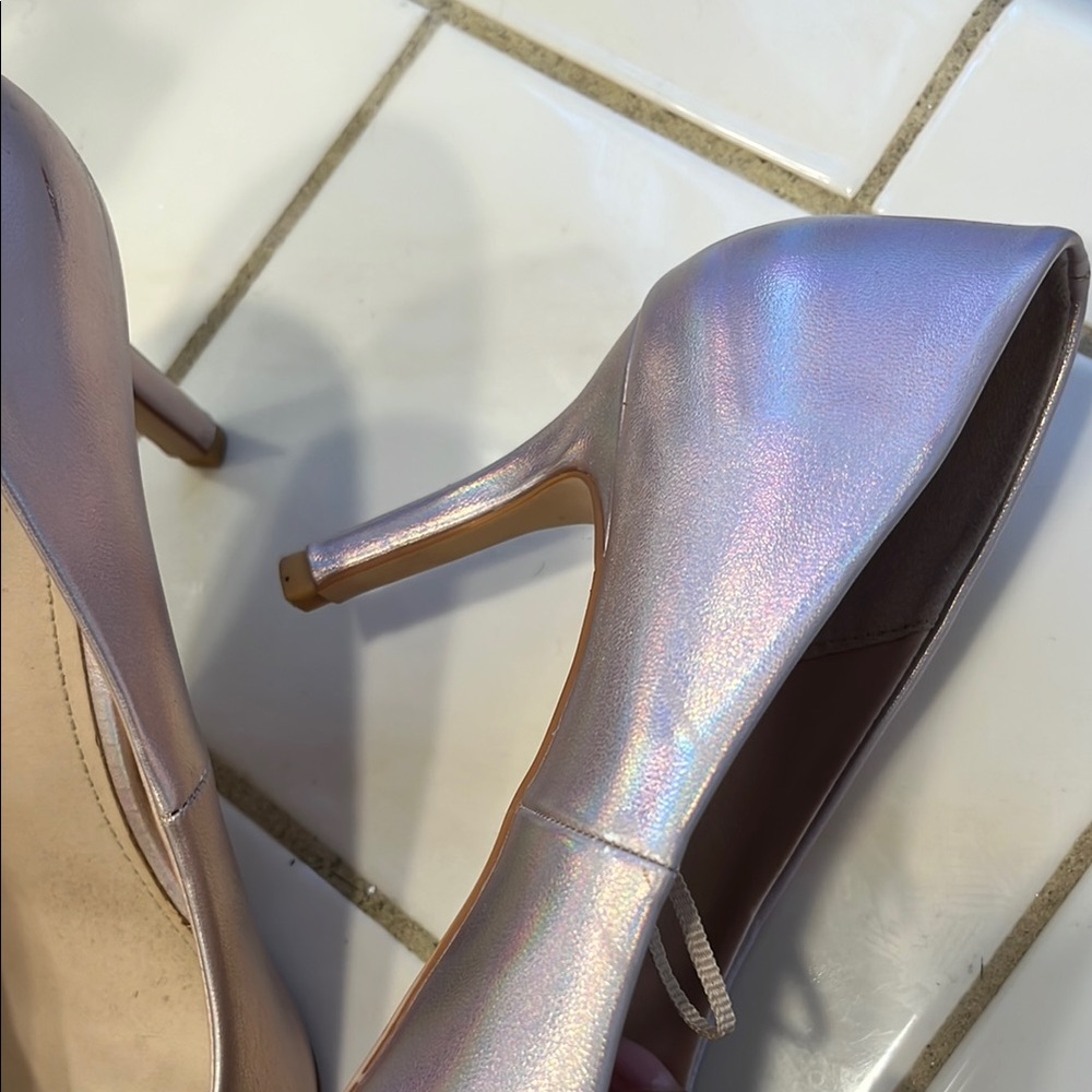 H&M Women's Shimmering Holographic Icy Pink 2 in heel Size 38 - Picture 5 of 10